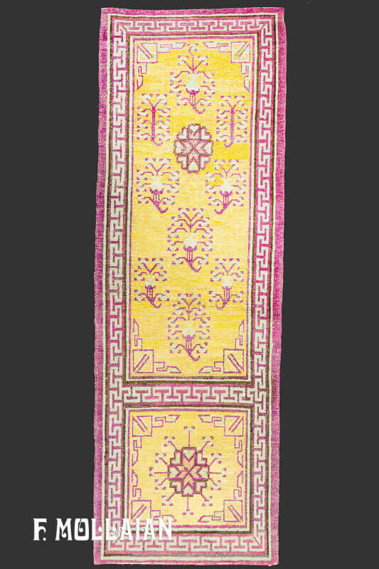 Yellowish Small Khotan Antique Runner Rug n°:A991111